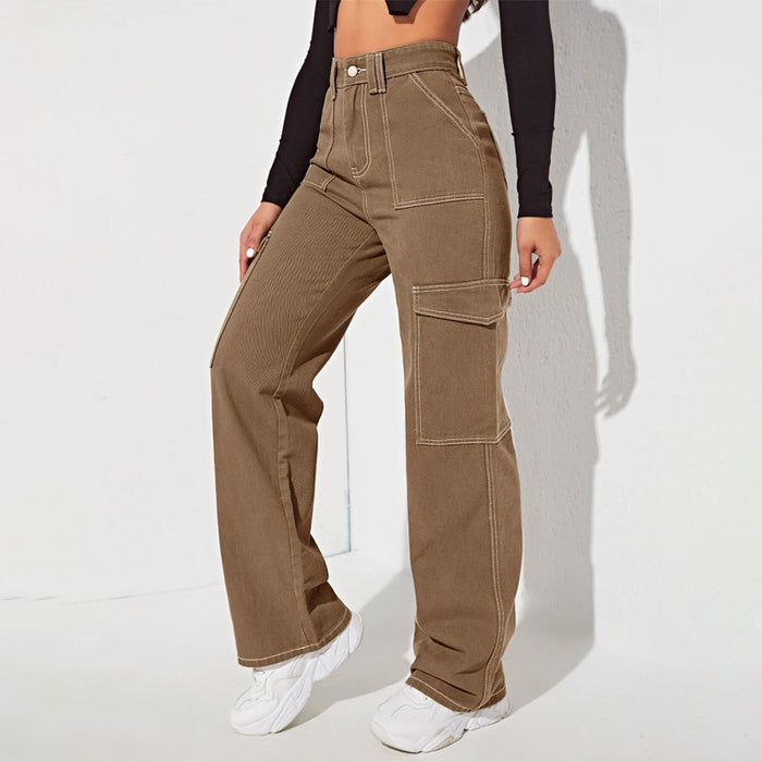 Cargo High Waist Side Pocket Jeans