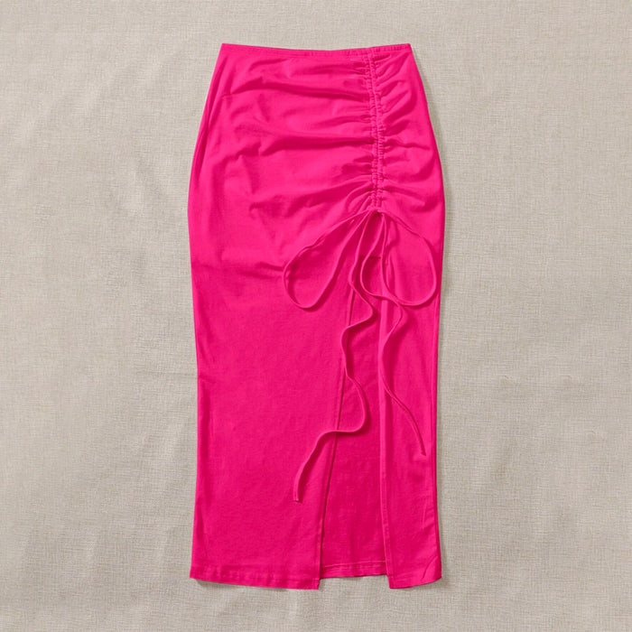 Unity Ruched Drawstring Split Thigh Skirt