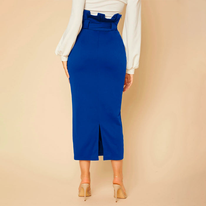 Tall Paperbag Waist Self Belted Skirt