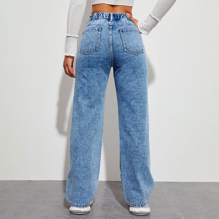 Slogan and Yin & Yang Print Jeans