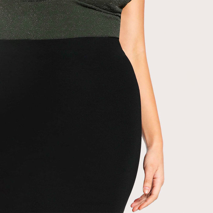 Plane Solid Color Pencil Skirt