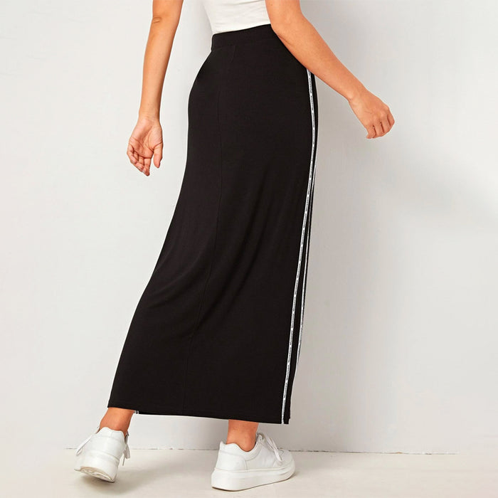 Drawstring Waist Tape Side Pencil Skirt