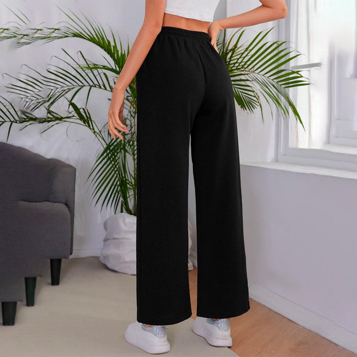 Wide Leg Front Solid Sweatpants