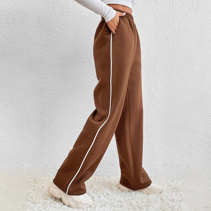 Contrast Binding Elastic Waist Sweatpants