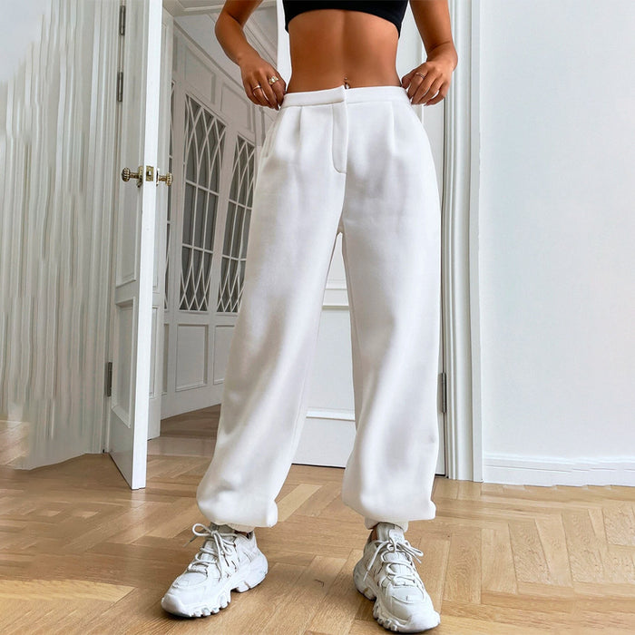 Slant Pocket Easy Wear Solid Sweatpants