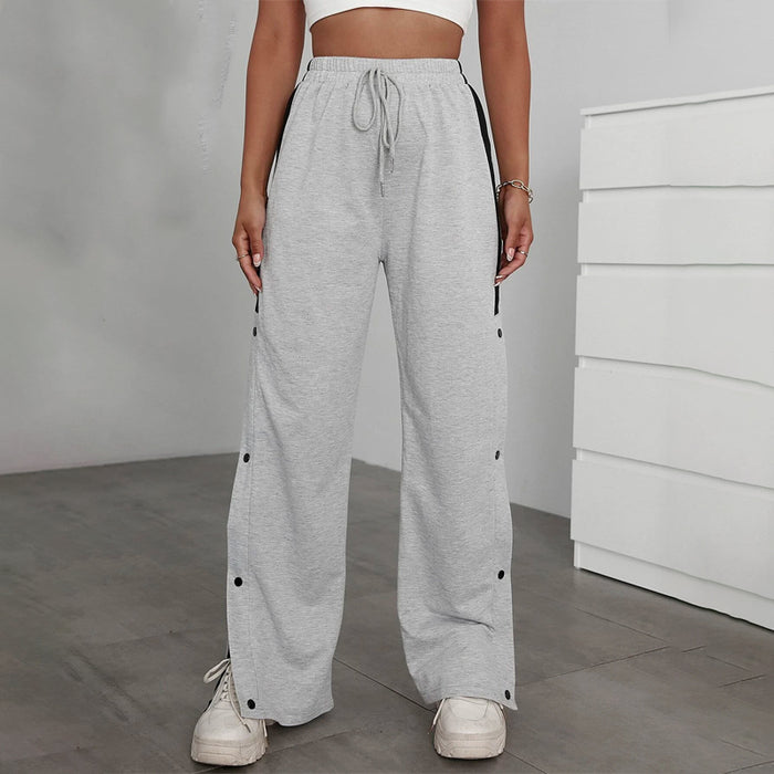 Easy Wear Knot Front Button Side Sweatpants