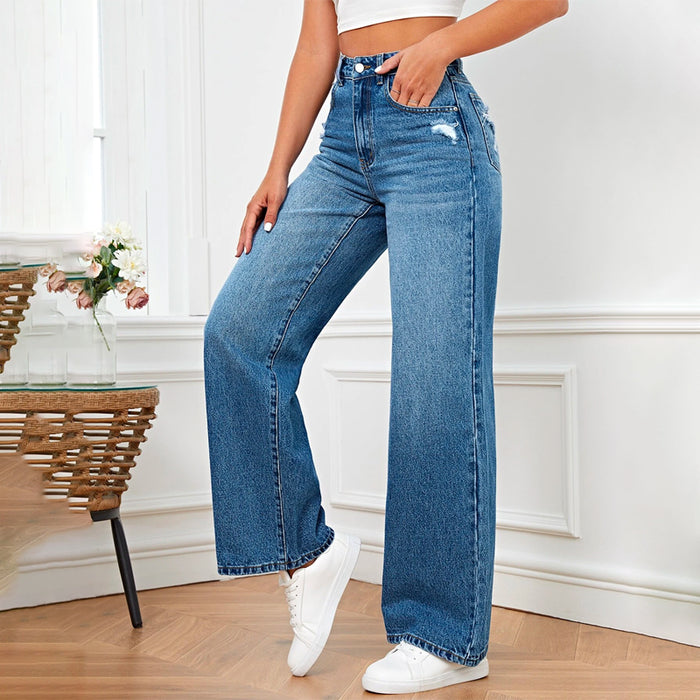 Easy Wear High Waist Wide Leg Jeans