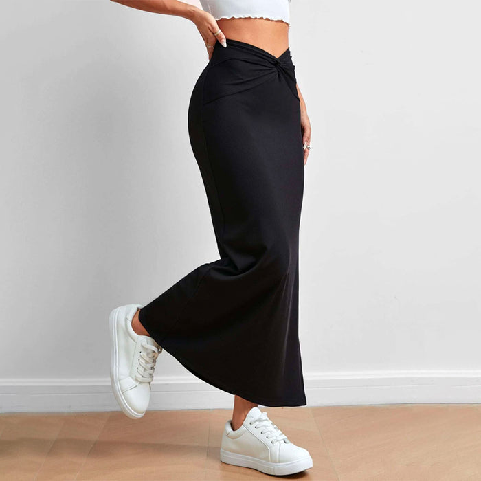 Twist Waist Split Thigh Skirt