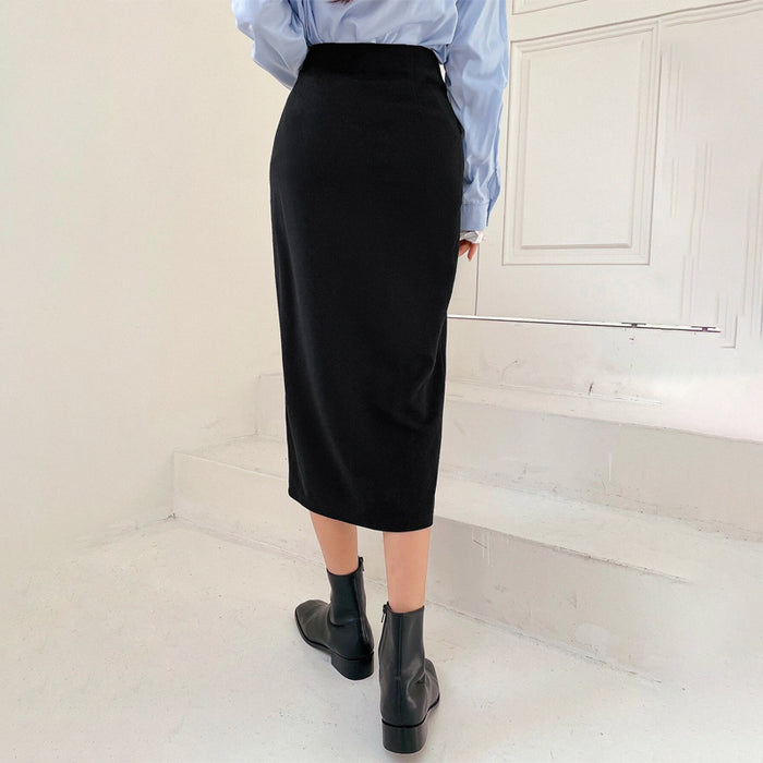 Easy Wear High Waist Split Thigh Skirt