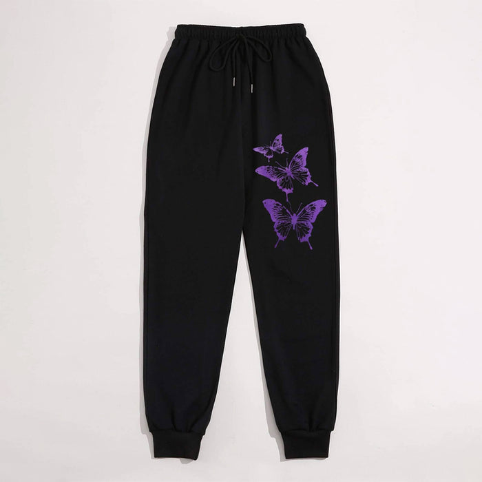 Heart Print Drawstring Waist Sweatpants