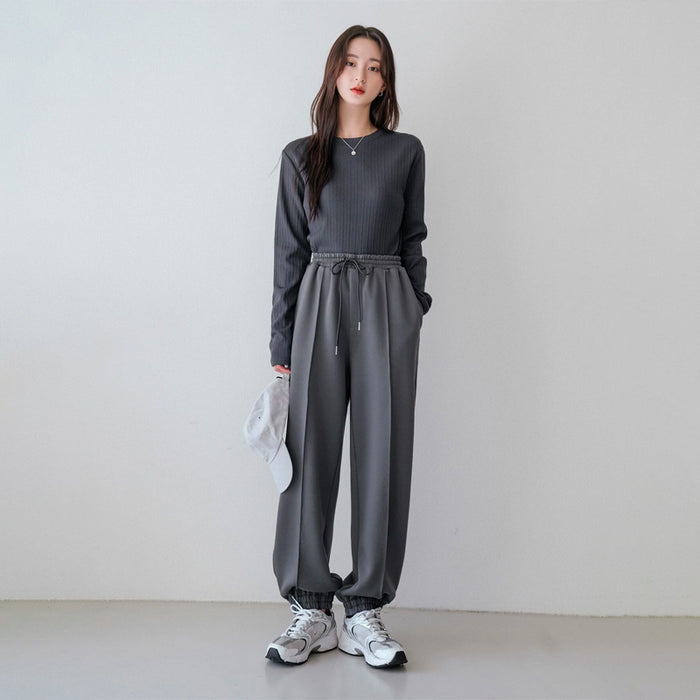 Seam Detail Drawstring Waist Sweatpants