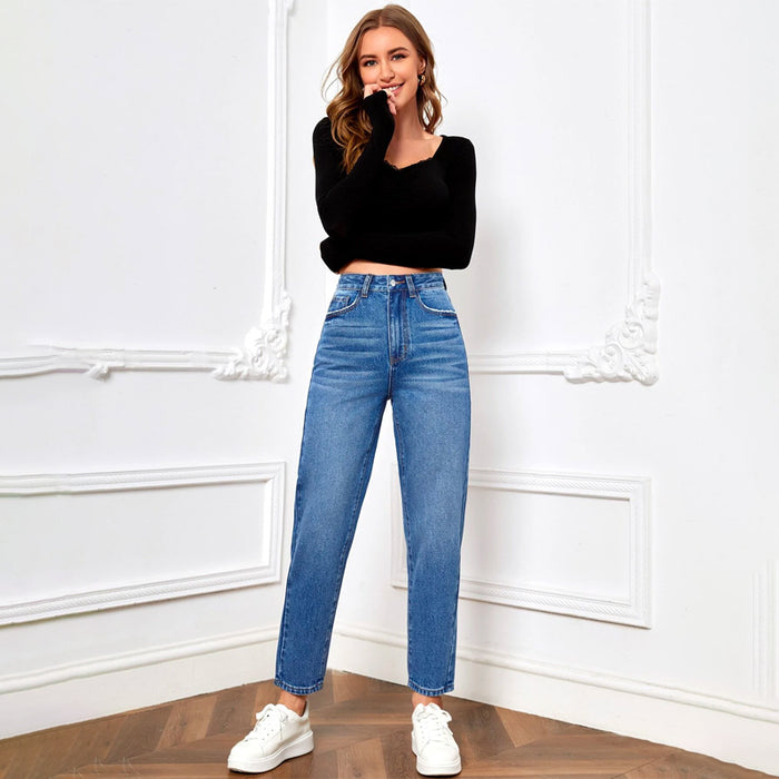 High Waist Mom Fit Jeans