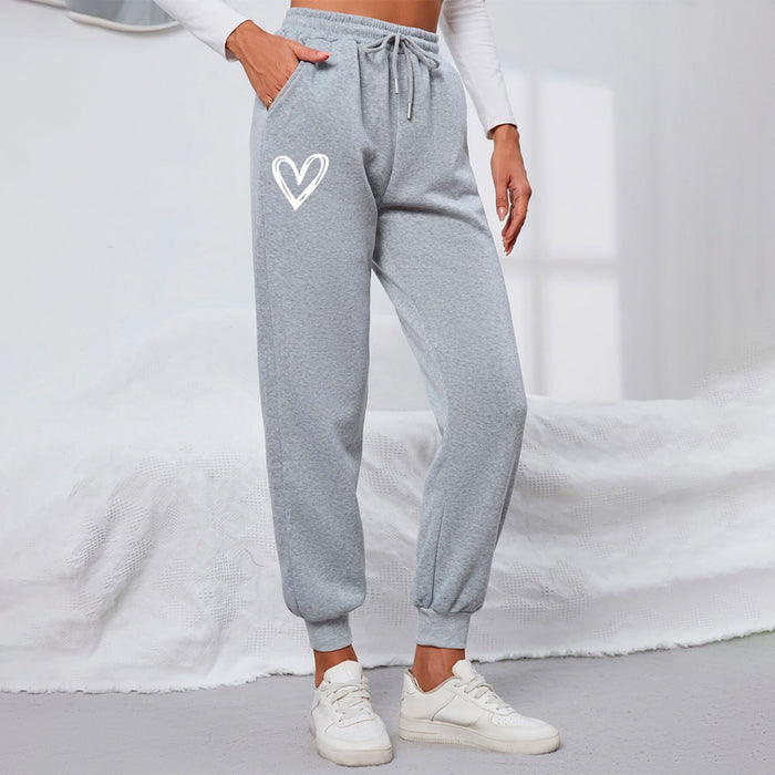 Easy Wear Print Drawstring Waist Sweatpants