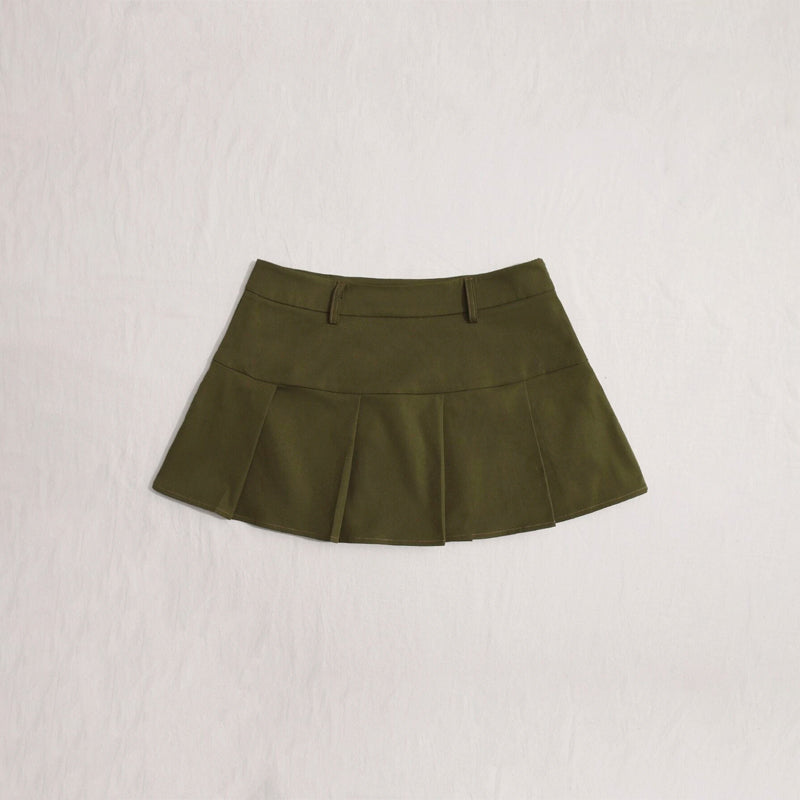 Grunge High Waist Flap Pocket Pleated Skirt