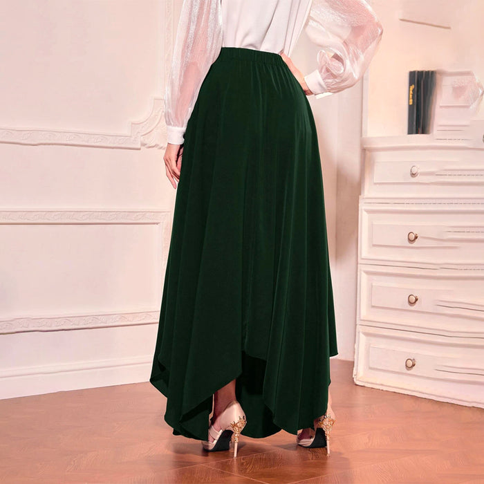 High Waist Hanky Hem Skirt Without Belt