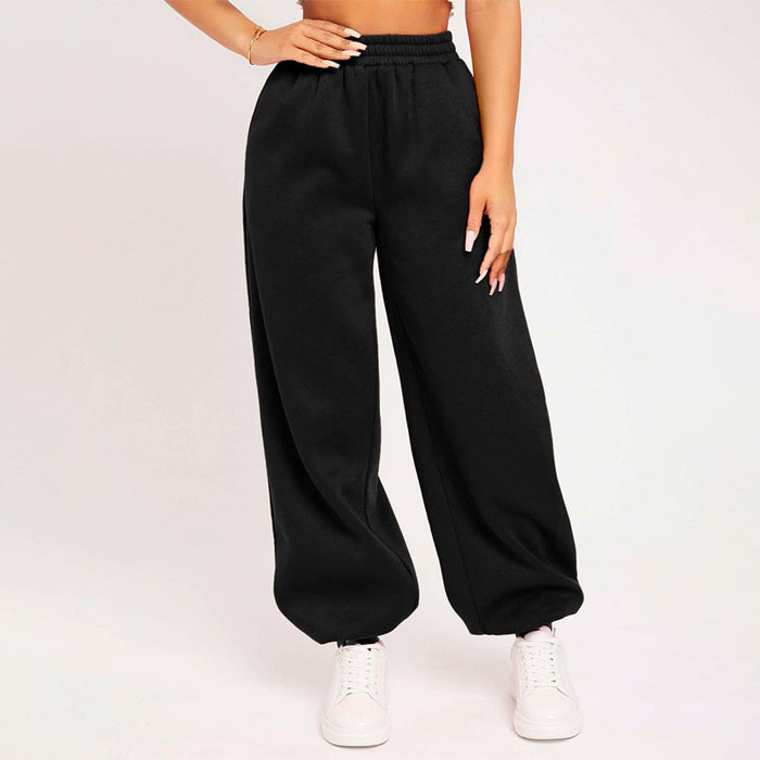 Solid Elastic Waist Easy Wear Joggers