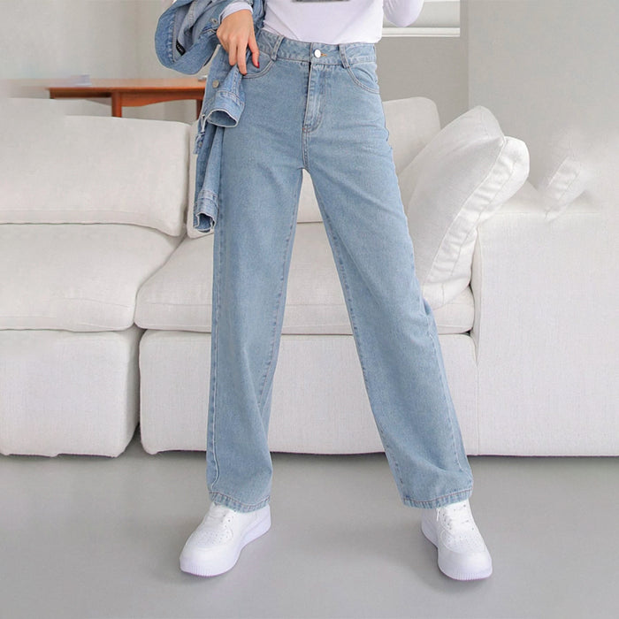 High Waisted Long Denim Jeans