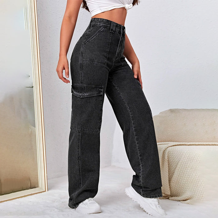 Cargo High Waist Side Pocket Jeans