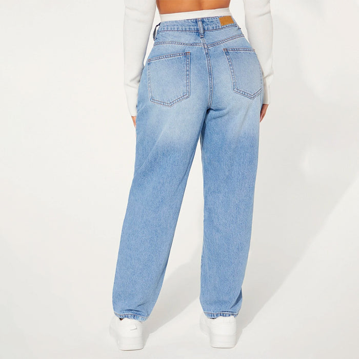 Patch Detail Mom Fit Jeans