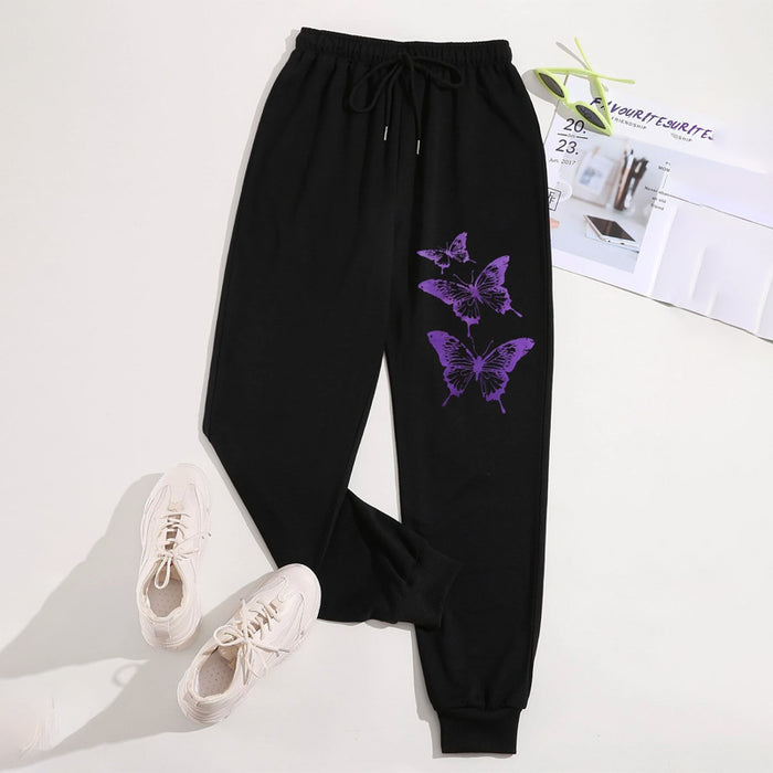 Heart Print Drawstring Waist Sweatpants