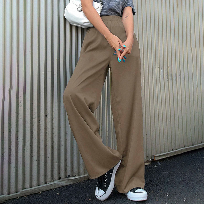 Elastic Waist Casual Polyester Pants