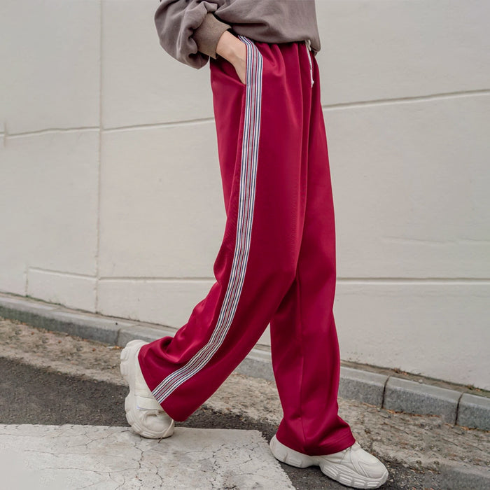 Striped Slant Pocket Wide Leg Sweatpants