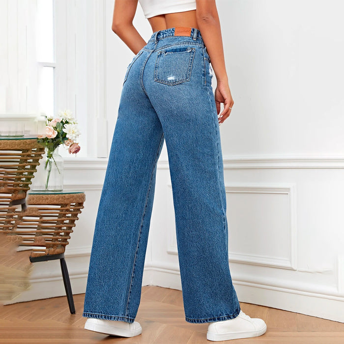 Easy Wear High Waist Wide Leg Jeans