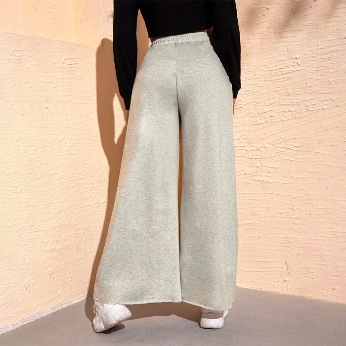 Drawstring Waist Wide Leg Slant Pocket Sweatpants