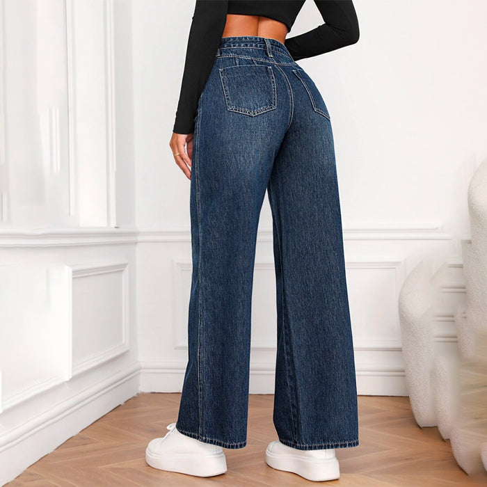 Zipper Fly Wide Leg Jeans