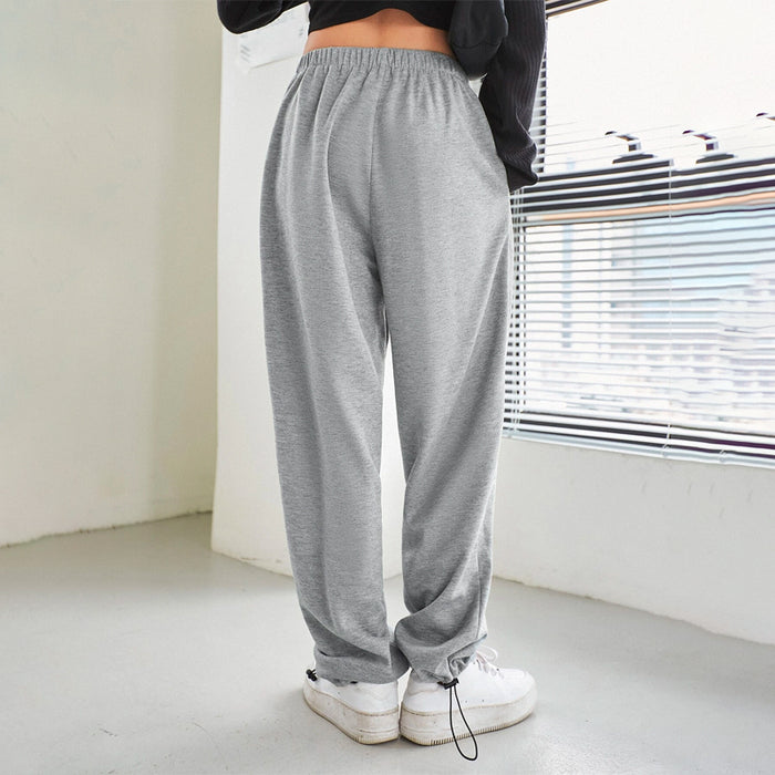 Letter Graphic Drawstring Hem Easy Wear Sweatpants