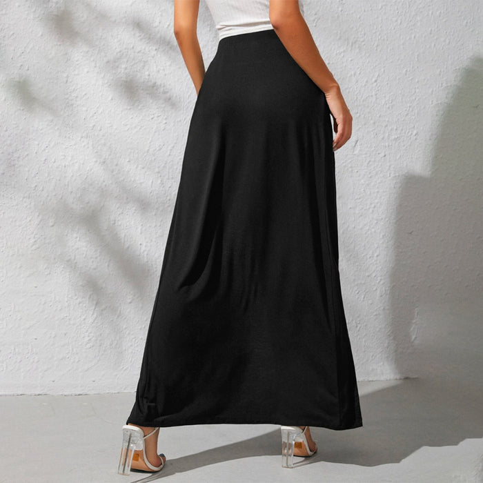 Elastic Waist M-slit Thigh Skirt