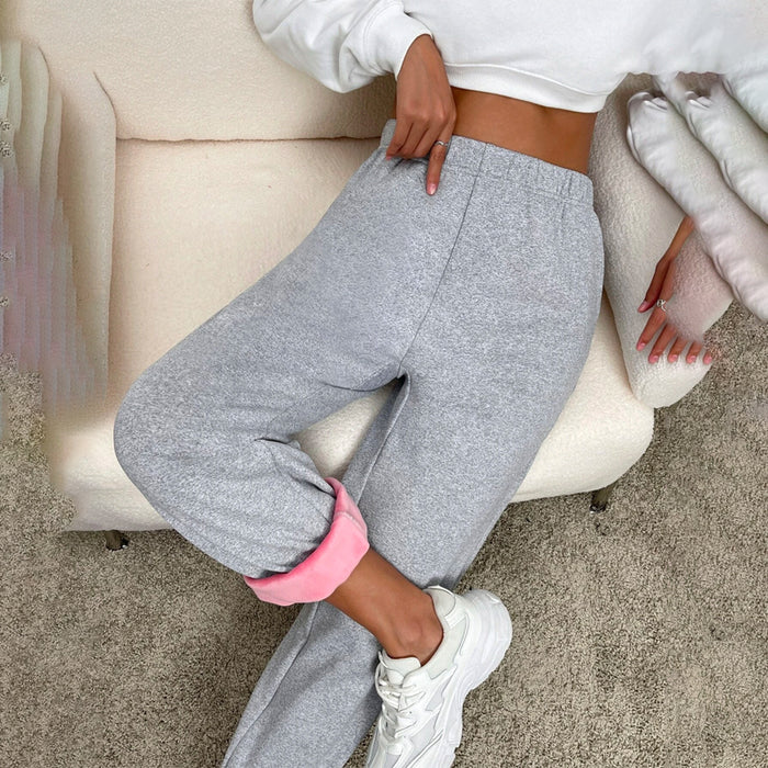 Elastic Waist Thermal Lined Easy Wear Sweatpants