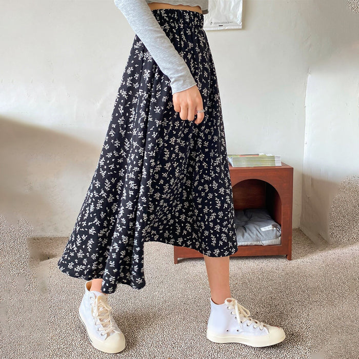 High Waist Ditsy Floral Skirt