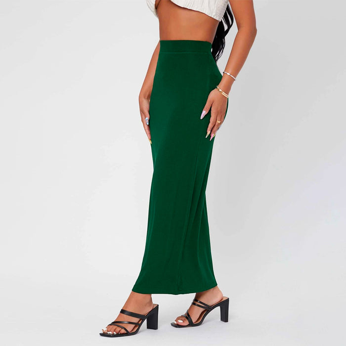 Casual High Waist Solid Pencil Skirt