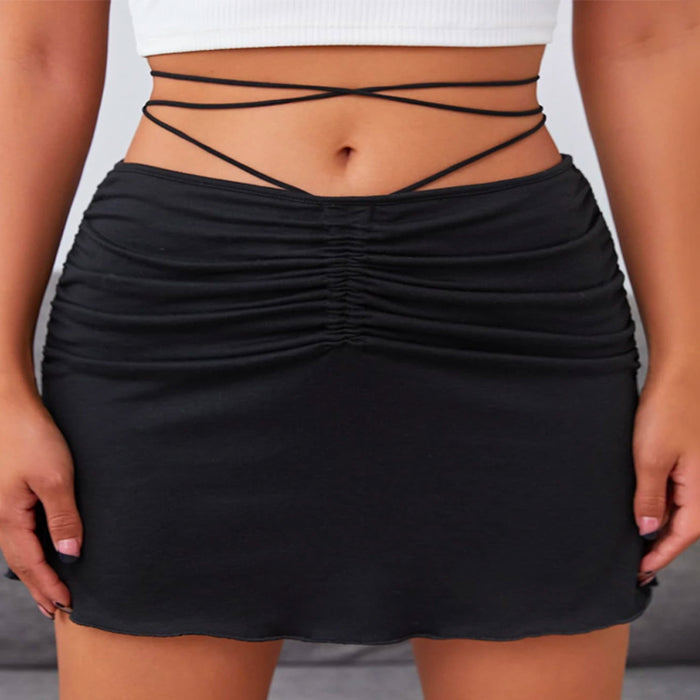 Lace Up Scrunch Butt Skirt