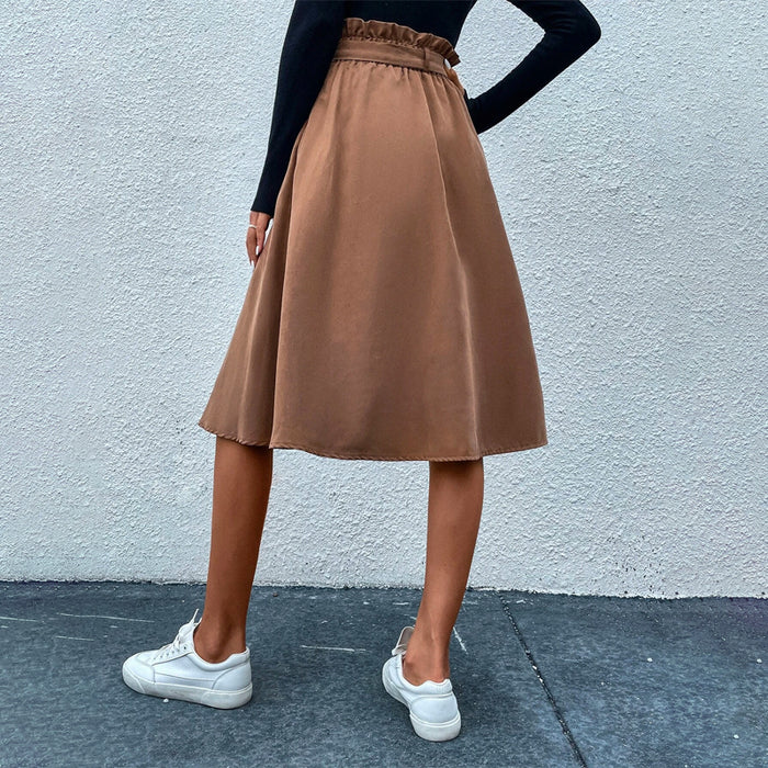 Paper Bag Waist Belted Skirt