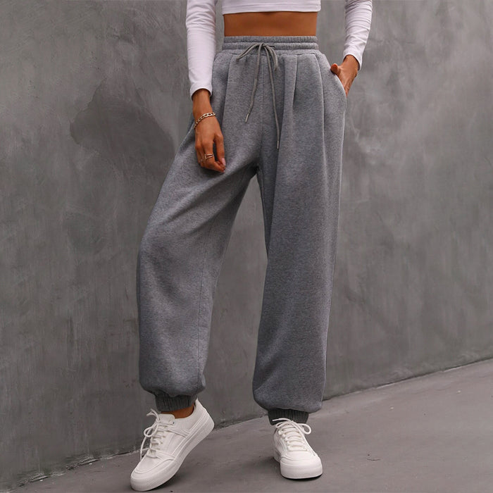 Slant Pockets Drawstring Easy Wear Sweatpants