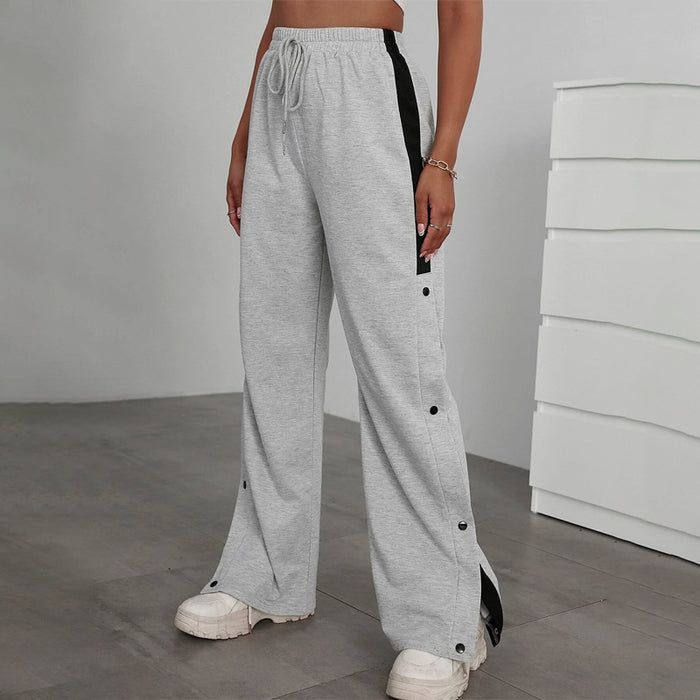 Easy Wear Knot Front Button Side Sweatpants