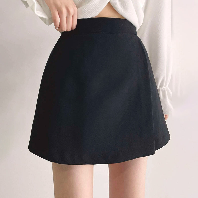 Solid A-Line Easy Wear Skirt
