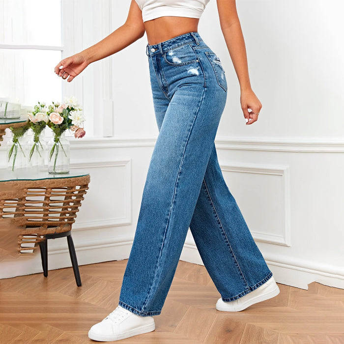 Easy Wear High Waist Wide Leg Jeans