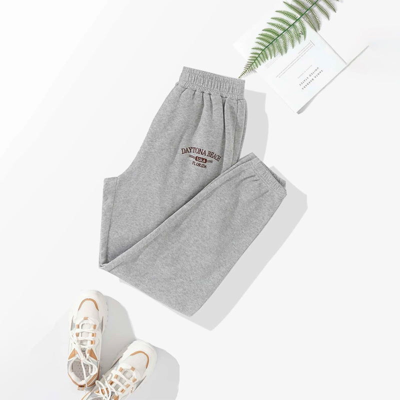 Letter Graphic Easy Wear Thermal Lined Sweatpants