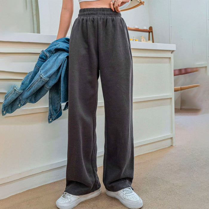 High Waist Solid Plain Sweatpants