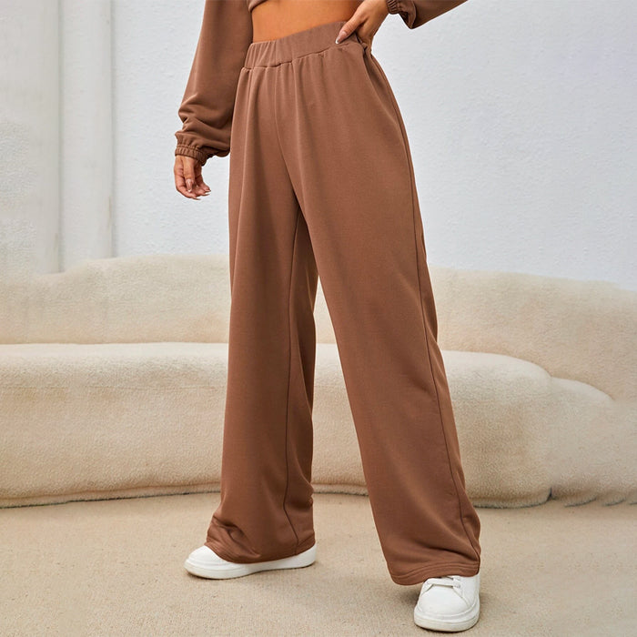 Elastic Waist Wide Leg Easy Wear Sweatpants