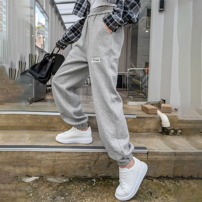 Slant Pocket Patch Detail Thermal Lined Sweatpants