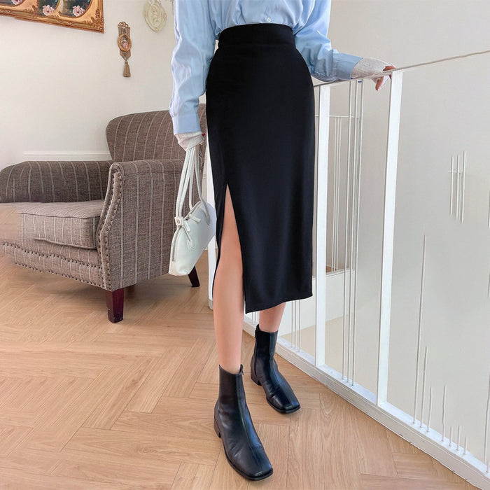 Easy Wear High Waist Split Thigh Skirt