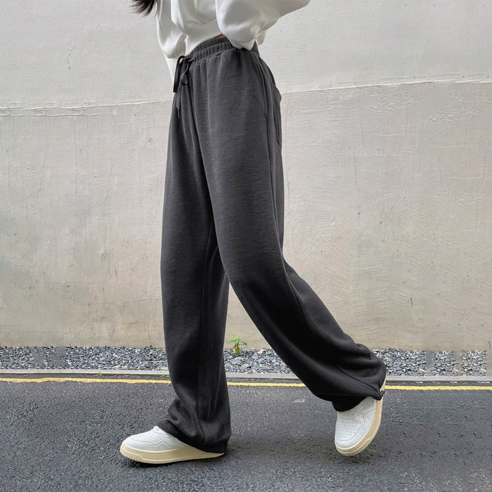 Drawstring Easy Wear Waist Pockets Patched Sweatpants