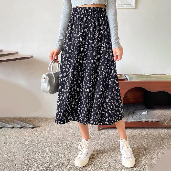 High Waist Ditsy Floral Skirt