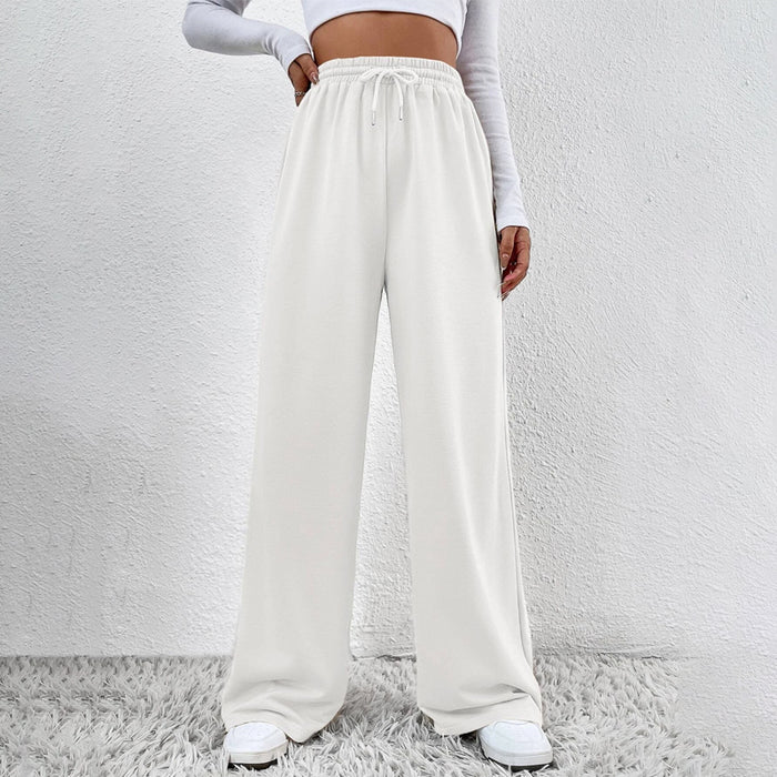 Solid Drawstring Waist Straight Leg Sweatpants