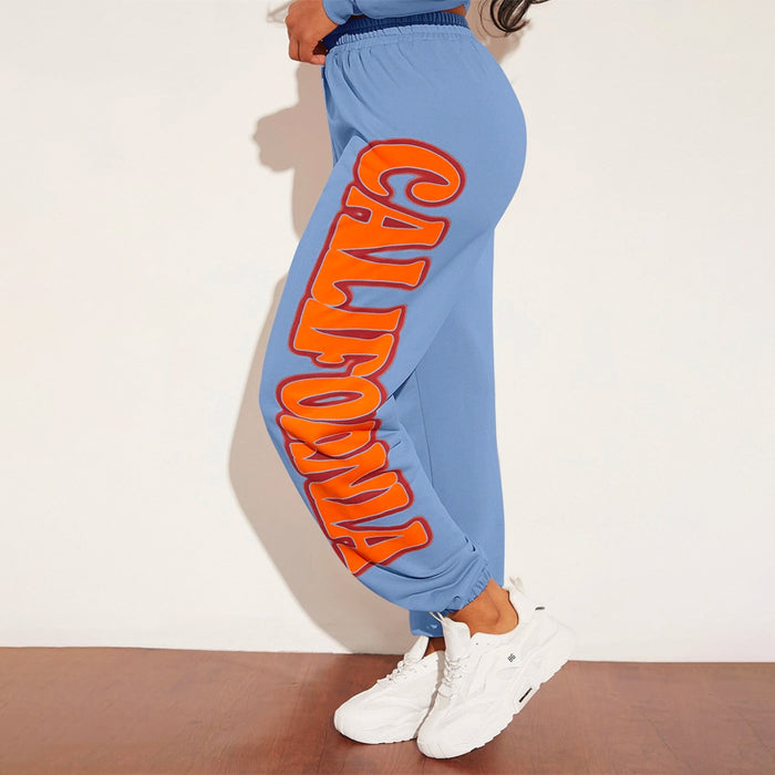 Letter Graphic Easy Wear Elastic Waist Sweatpants