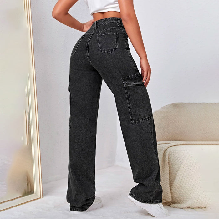 Cargo High Waist Side Pocket Jeans